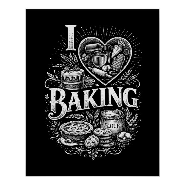 Ich liebe Backen Poster (Vorderseite)