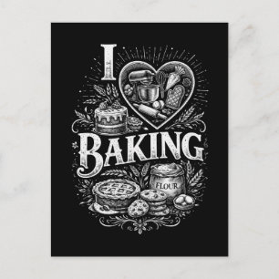 Ich liebe Backen Postkarte