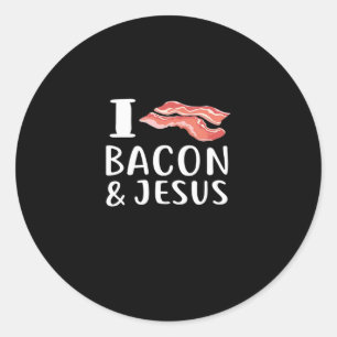 Ich Liebe Bacon Jesus für Christliche Feinschmecke Runder Aufkleber