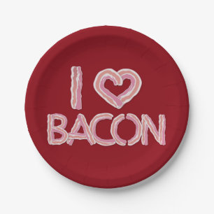 Ich liebe Bacon Pappteller