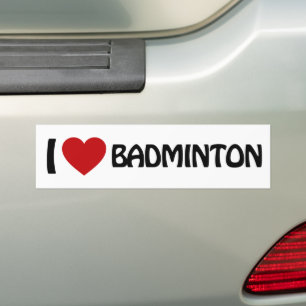 Ich liebe Badminton Autoaufkleber