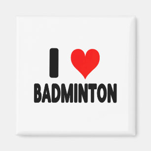 Ich liebe Badminton - Herz Badminton Spieler Court Magnet
