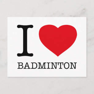 ICH LIEBE BADMINTON POSTKARTE
