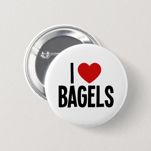 Ich liebe Bagels • Ich liebe Bagels Runde Knöpfe Button (Vorne & Hinten)