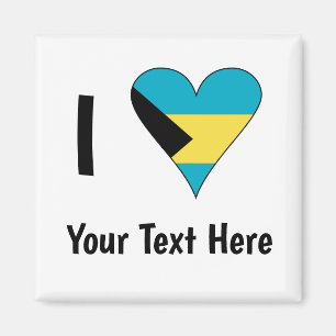 Ich liebe (Bahamas-Flagge Herz) Personalisiert Magnet