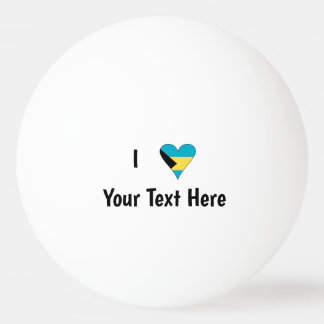 Ich liebe (Bahamas-Flagge Herz) Personalisiert Tischtennisball