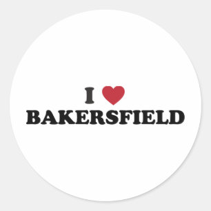 Ich liebe Bakersfield Kalifornien Runder Aufkleber