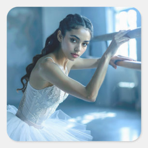 ICH LIEBE BALLETT - BALLETT & TANZ QUADRATISCHER AUFKLEBER