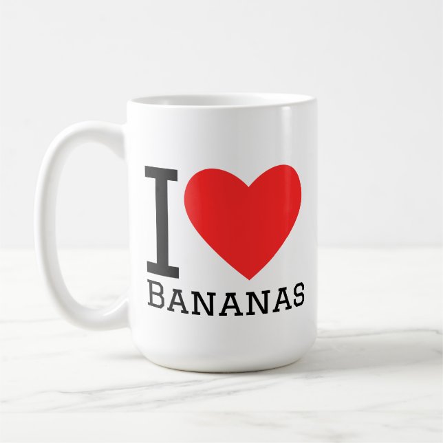 Ich liebe Bananen Kaffeetasse (Links)