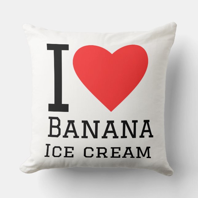 Ich liebe Bananeneis Kissen (Vorderseite)