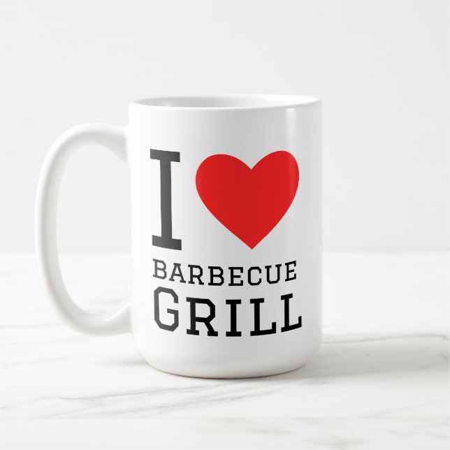 Ich liebe Barbecue-Grill Kaffeetasse (Links)