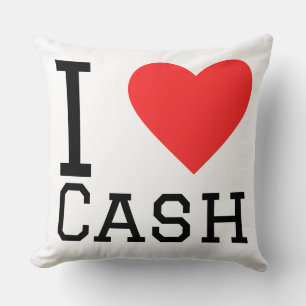 Ich liebe Bargeld Kissen