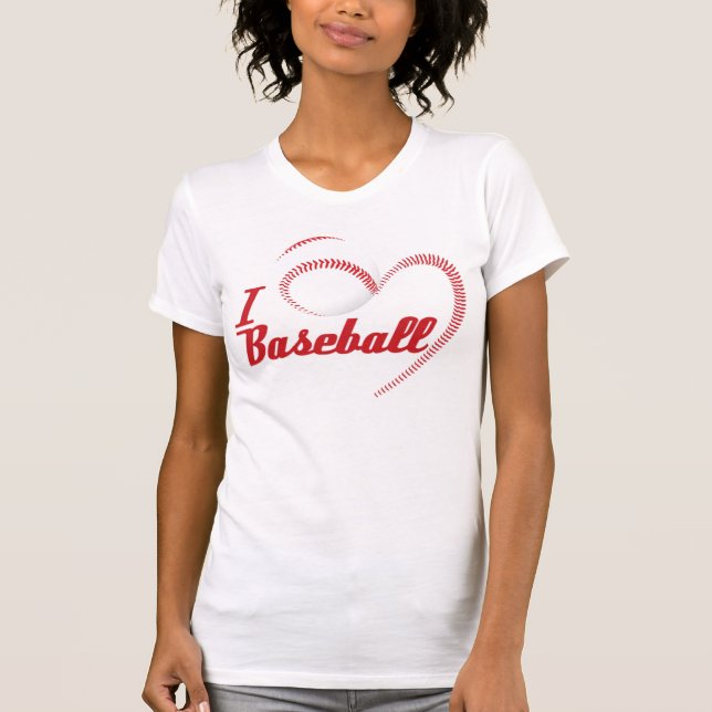 Ich Liebe Baseball Herz T-Shirt (Vorderseite)