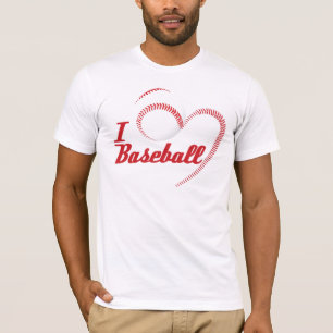 Ich Liebe Baseball Herz T-Shirt