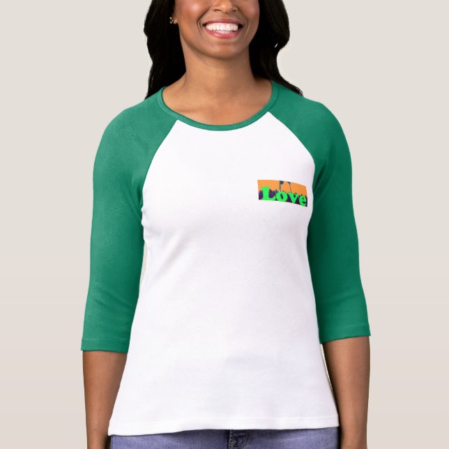 Ich Liebe Baseball mit Mitgefühl T-Shirt (Vorderseite)