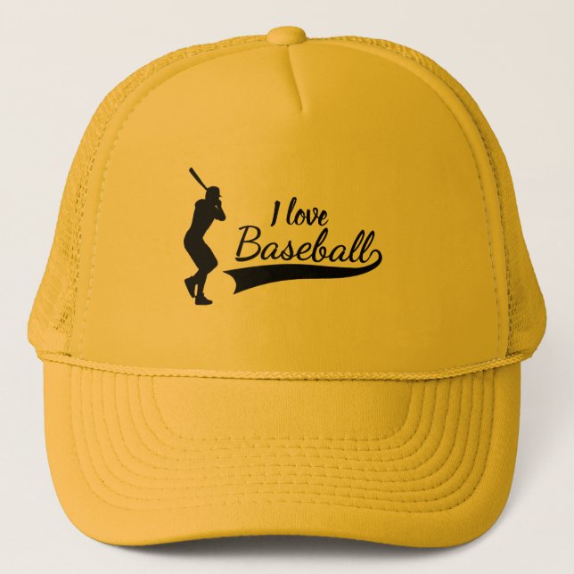 Ich liebe Baseball Truckerkappe (Vorderseite)