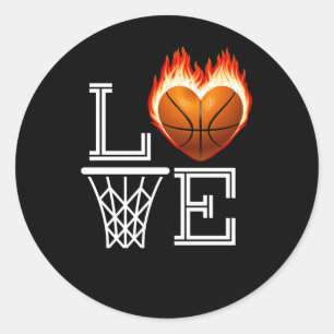 Ich Liebe Basketball Basketball Lover Geschenk für Runder Aufkleber