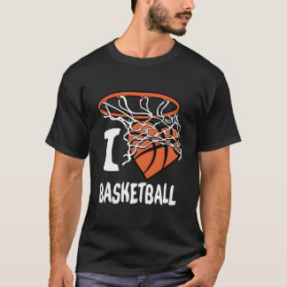 Ich liebe Basketball Jugend Basketballkorb T-Shirt