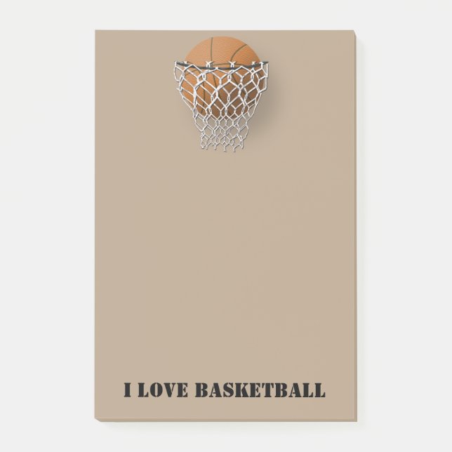 "Ich Liebe-Basketball" Posten-it® merke 4 x 6 Post-it Klebezettel (Vorderseite)