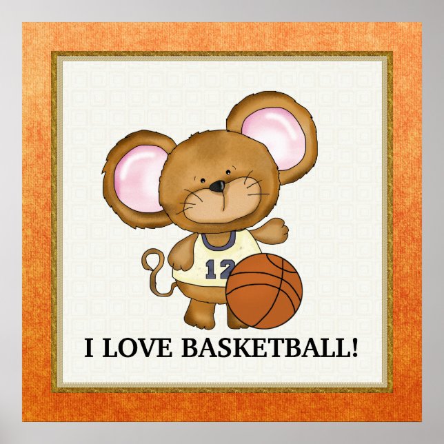 Ich Liebe Basketballplakat Poster (Vorne)