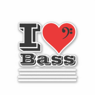 Ich liebe Bass Aufkleber