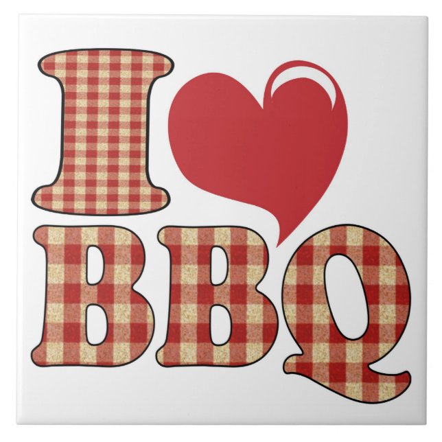 Ich liebe BBQ Fliese (Vorderseite)