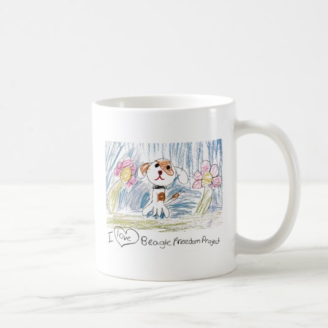 "ICH LIEBE-BEAGLE-FREIHEITS-PROJEKT!" Klassische Kaffeetasse (Rechts)
