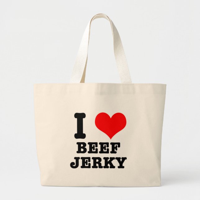 Ich liebe Beef Jerky Jumbo Stoffbeutel (Vorne)