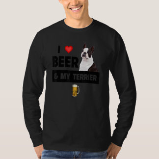 Ich Liebe Beer und mein Boston Terrier Mama Vater T-Shirt