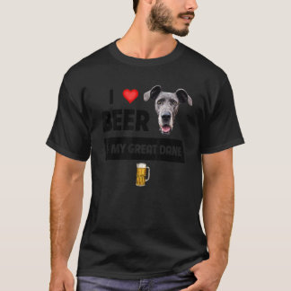 Ich Liebe Beer und mein großer Dane Mama Vater Hun T-Shirt