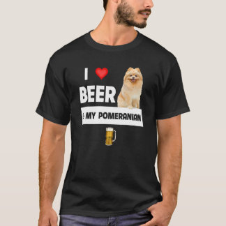 Ich Liebe Beer und mein Spitz Mama Vater Hundebesi T-Shirt