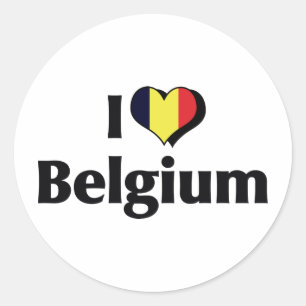 Ich liebe Belgien-Flagge Runder Aufkleber