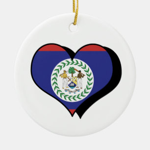 Ich liebe Belize Weihnachtsbaumanhänger Keramikornament