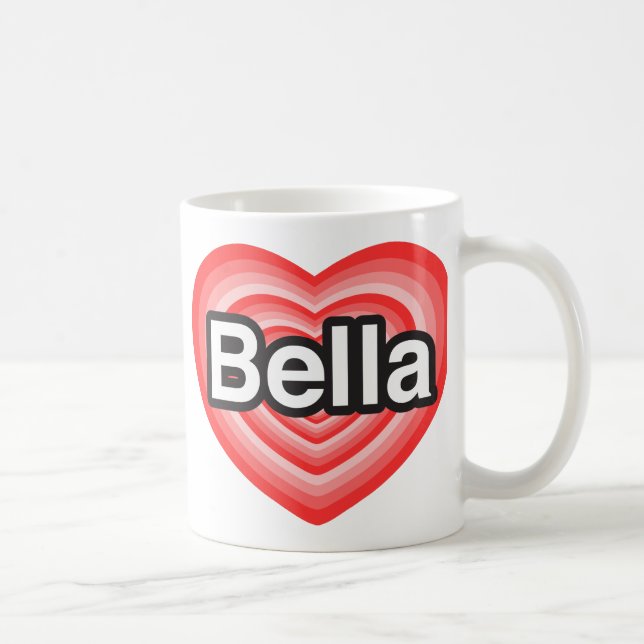 Ich Liebe Bella. Ich Liebe dir Bella. Herz Tasse (Rechts)