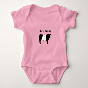 Ich liebe Belties - Schwarze weiße Belted Galloway Baby Strampler