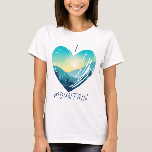 Ich liebe Berge  T-Shirt (Vorderseite)