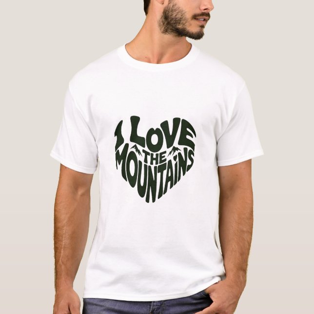 Ich liebe Berge T-Shirt (Vorderseite)