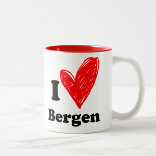 Ich liebe Bergen Zweifarbige Tasse