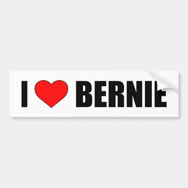 "ICH LIEBE BERNIE" AUTOAUFKLEBER (Vorne)