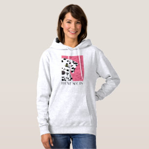 "Ich Liebe beschmutze" - rosa, schwarzen u. weiße Hoodie