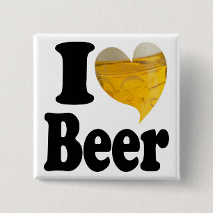 Ich liebe Bier Herz Button