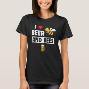 Ich liebe Bier und Bienen Trinktasse Ale Imker T-Shirt