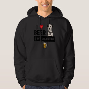 Ich Liebe Bier und mein Dalmatiner Mama Vater trin Hoodie