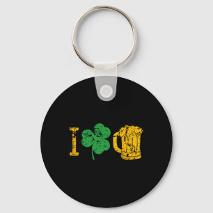 Ich liebe Bier Vierblatt St Patricks Day T-Shirt Schlüsselanhänger