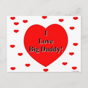 Ich Liebe Big Daddy Hearts Postkarte