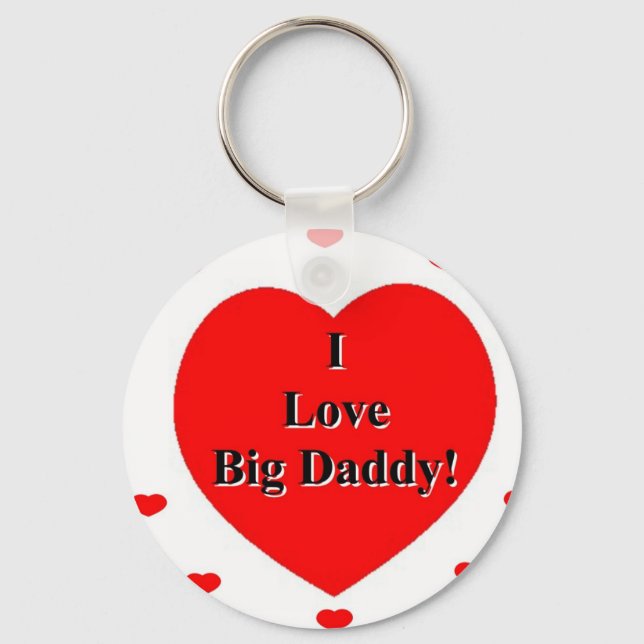 Ich Liebe Big Daddy Hearts von A. Celeste Sheffey Schlüsselanhänger (Vorderseite)