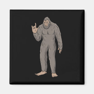 Ich liebe Big Foot ASL-Handgeste Gehörlos Hörverlu Magnet