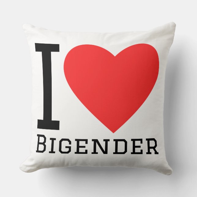 Ich liebe Bigender Kissen (Vorderseite)