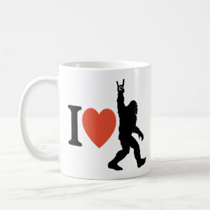 Ich liebe Bigfoot Rock On Kaffeetasse