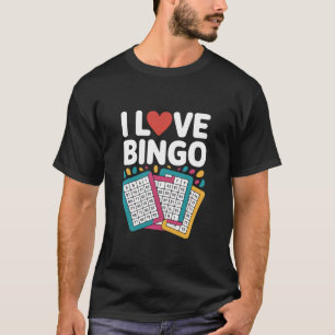 Ich liebe Bingo Heart Kartenspiel T-Shirt
